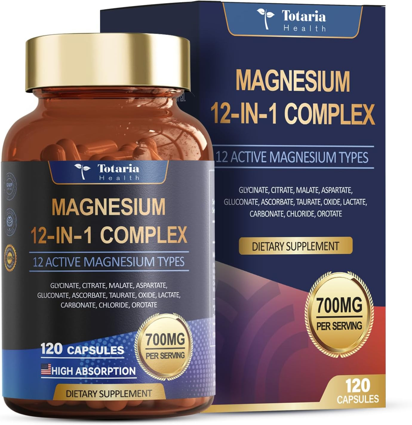 700mg 12-in-1 Magnesium Complex (Glycinate & Citrate) Sleep & Muscle HealthSuppt