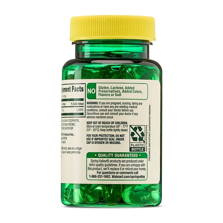 Spring Valley Vitamin E 180mg Softgels Heart Health 100 Count