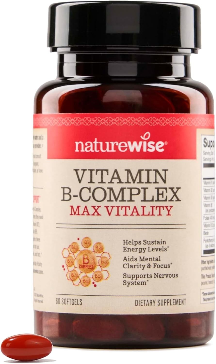 NatureWise Vitamin B Complex for Women and Men – with 60 Count (Pack of 1)