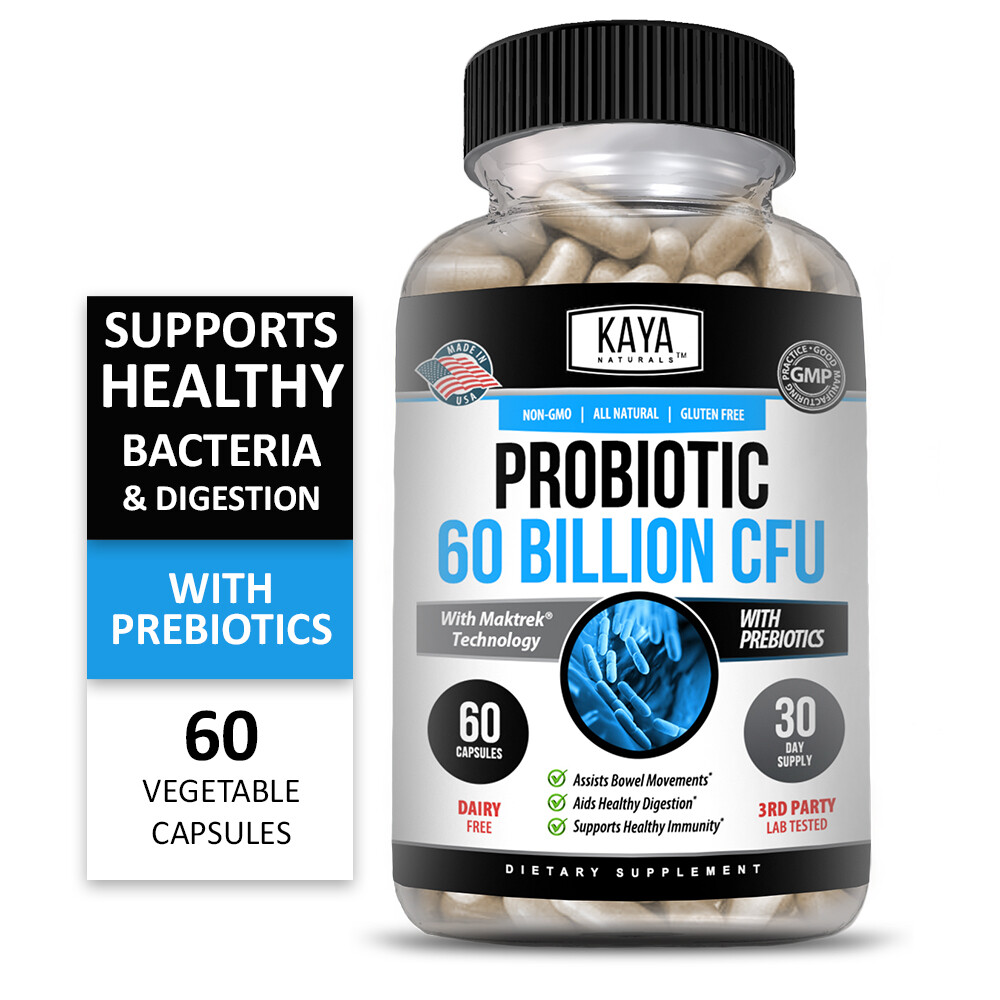 (2 Pack) Probiotic 60 Billion with Prebiotics Immune Function Healthy Digestion