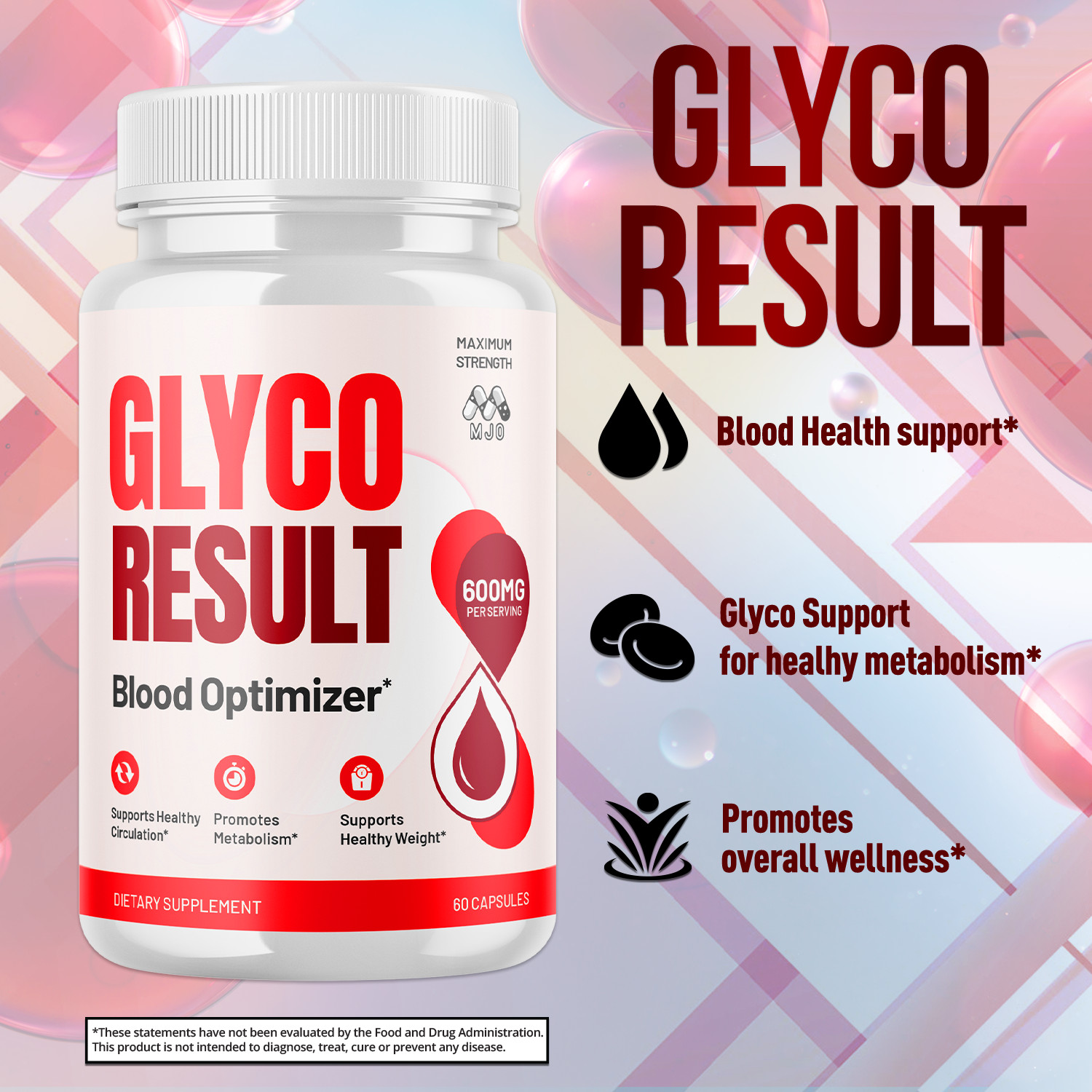 (1 Pack) Glyco Result Capsules Advanced Support Blood Supplement 60 Capsules