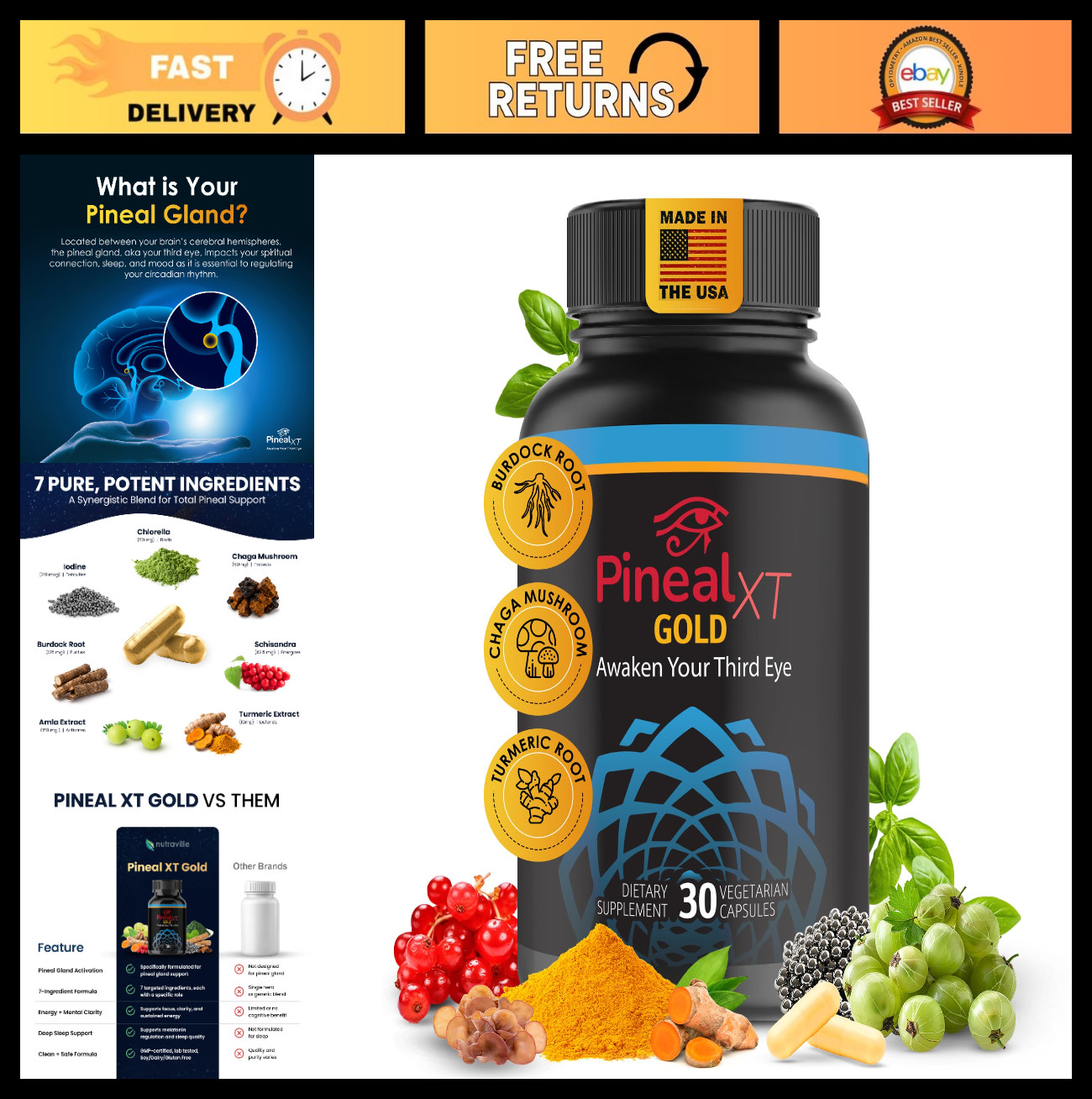 Pineal Gland Supplement for Third Eye Awakening | Natural Mind Clarity Booster