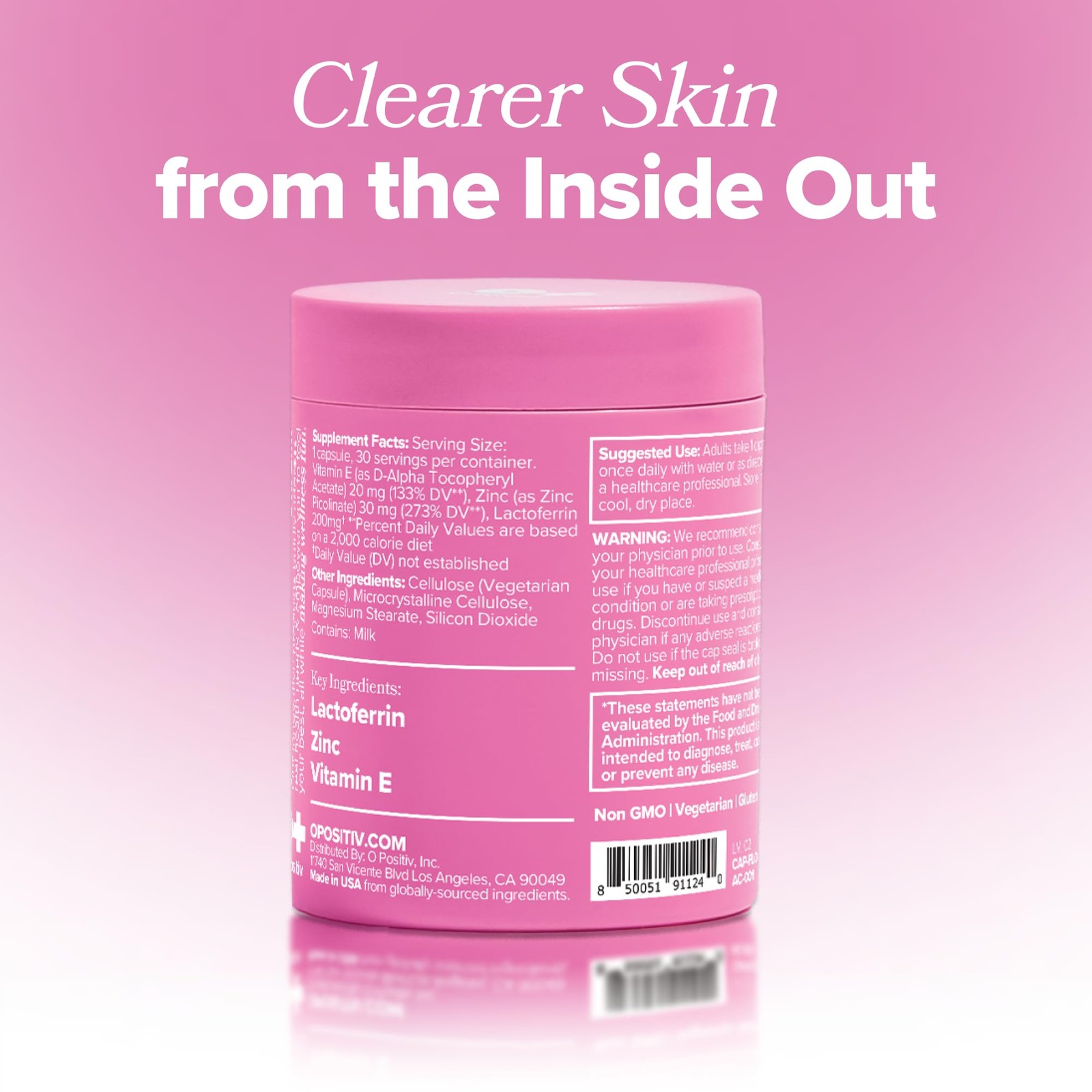 O Positiv FLO Acne Capsules – Reduce Number and Severity of Pimples, Whiteheads,