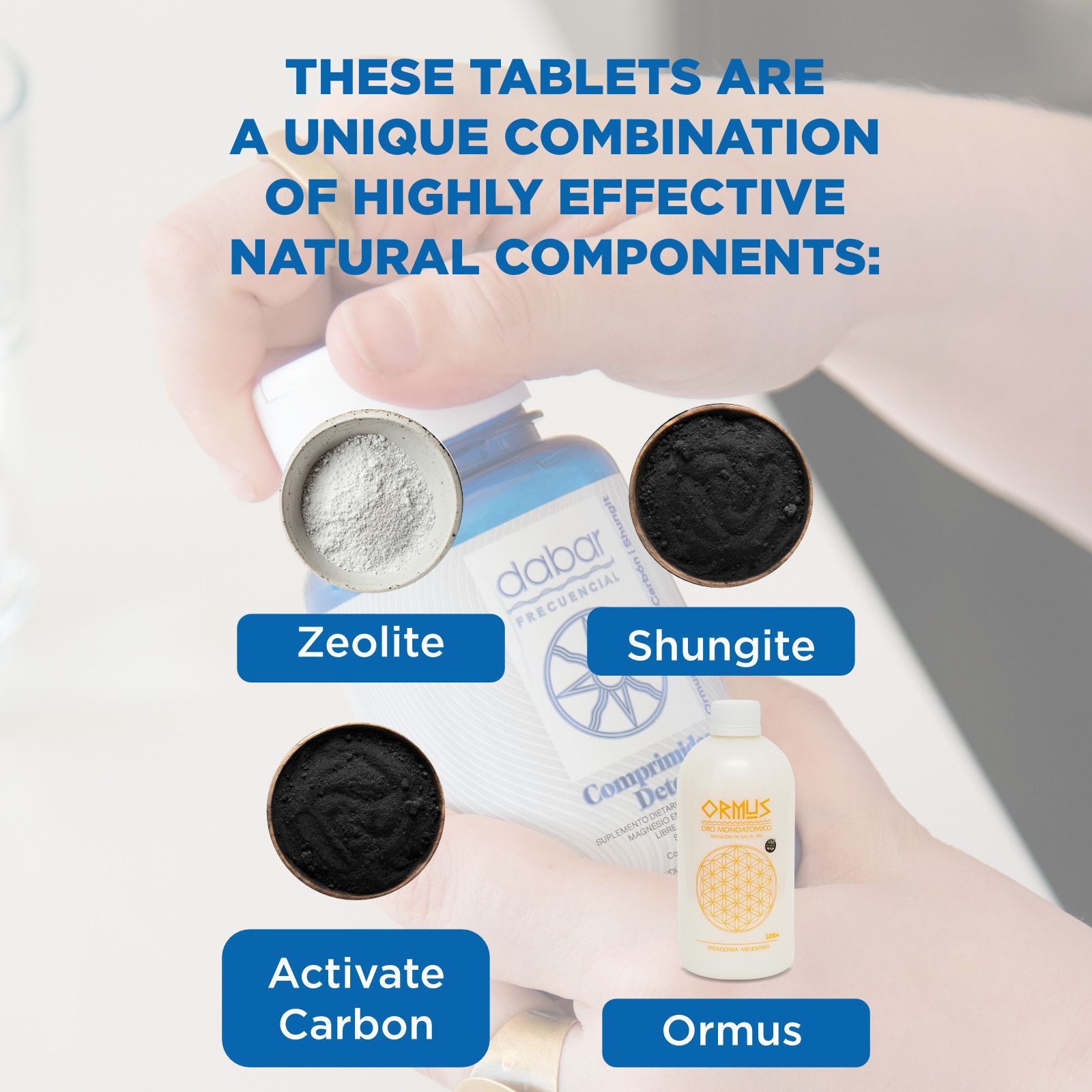 DETOX TABLET W ORMUS,ZEOLITE,SHUNGITE &ACTIVATED CHARCOAL-ELIMINATES HEAVY METAL
