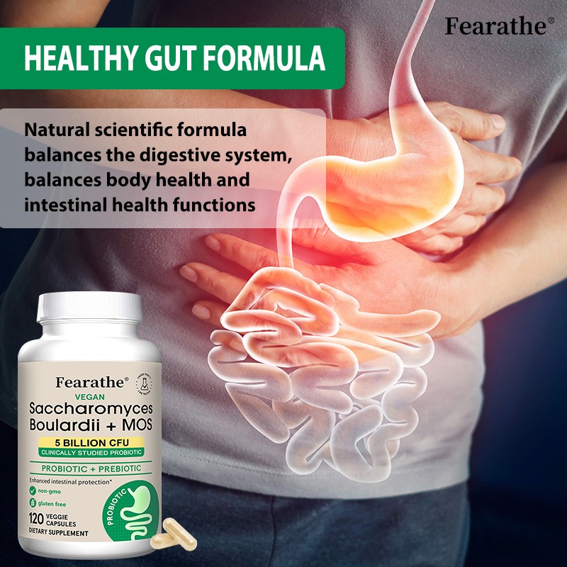 Saccharomyces Boulardii + Mos 5 Billion Cfu Gut Health 30/60/120 Capsules Vegan