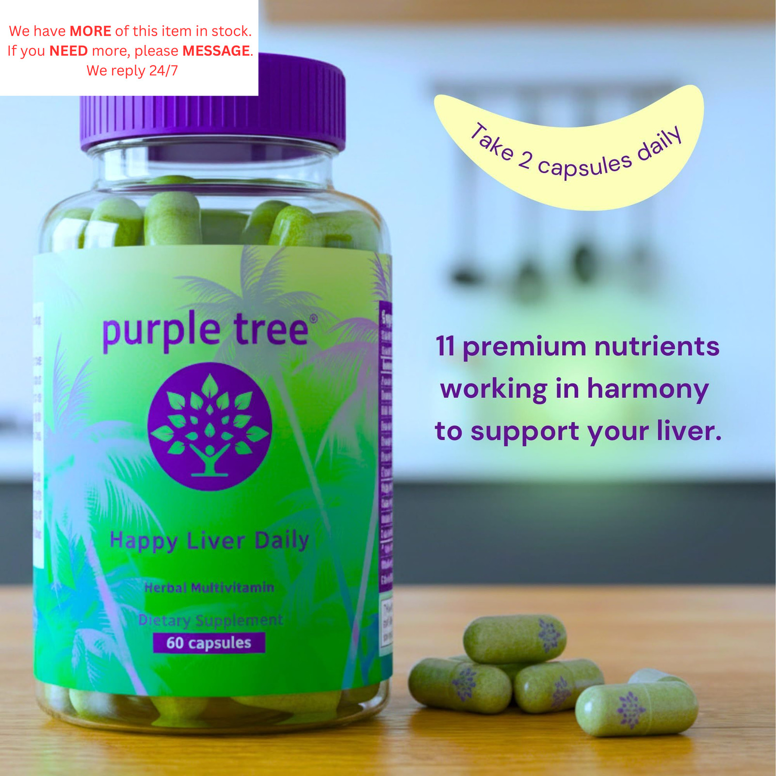 purple tree Happy Liver Daily | Support & Cleanse 60 Count (Pack of 1)