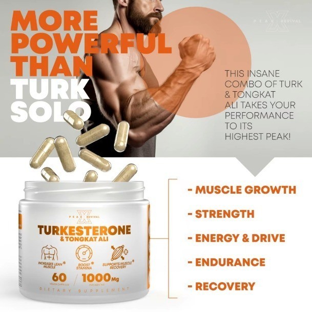 NEW LUXRY Peak Turkesterone Revival X 1K Mg Capsule Count Health Formula Natural
