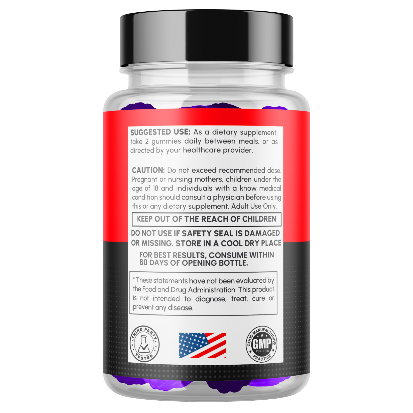 (1 Pack) Vitalmax XXL Male Gummys Advanced Male Support Supplement 60 Gummies