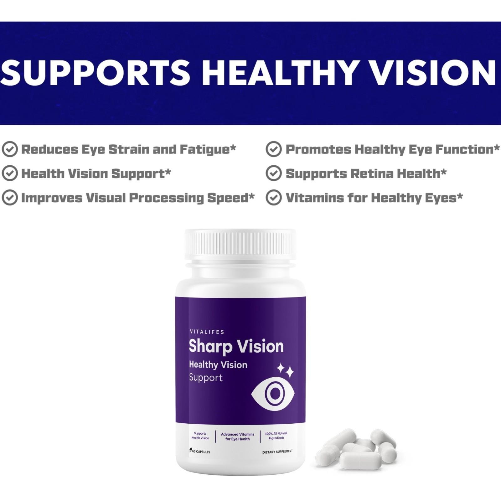 (1 Pack) Sharp Vision Enhance Vision, Support Healthy Eye Function 60 Capsules