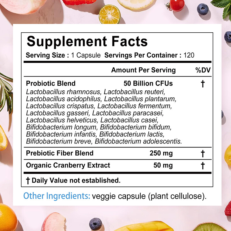 Women’s Probiotics – Prebiotics, Cranberry – Intestinal and Urinary Tract Health