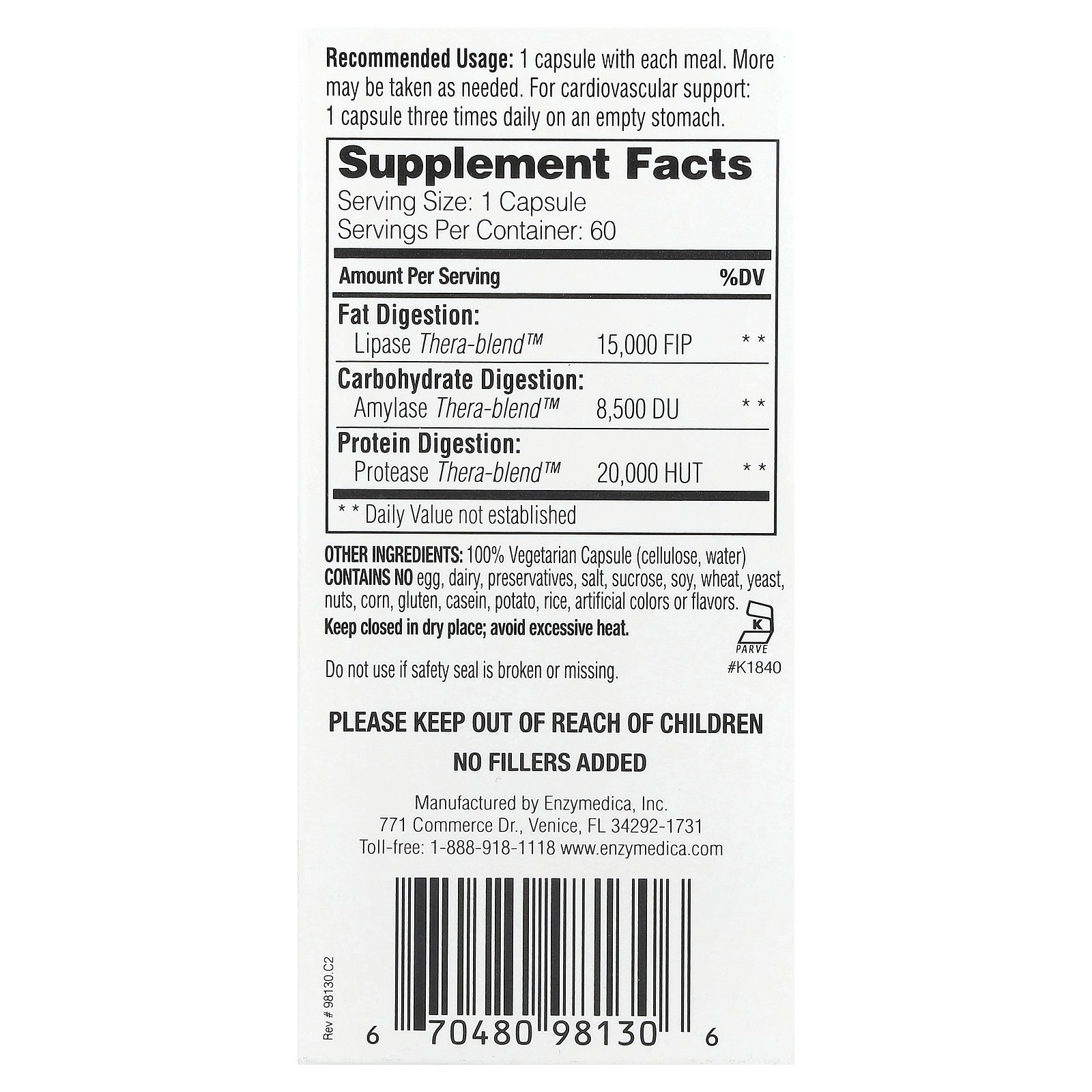 Lypo Gold, For Fat Digestion, 60 Capsules
