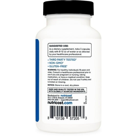 Nutricost Nitric Oxide Booster (2250mg) 90 Capsules – Gluten Free, Non-GMO, 750m
