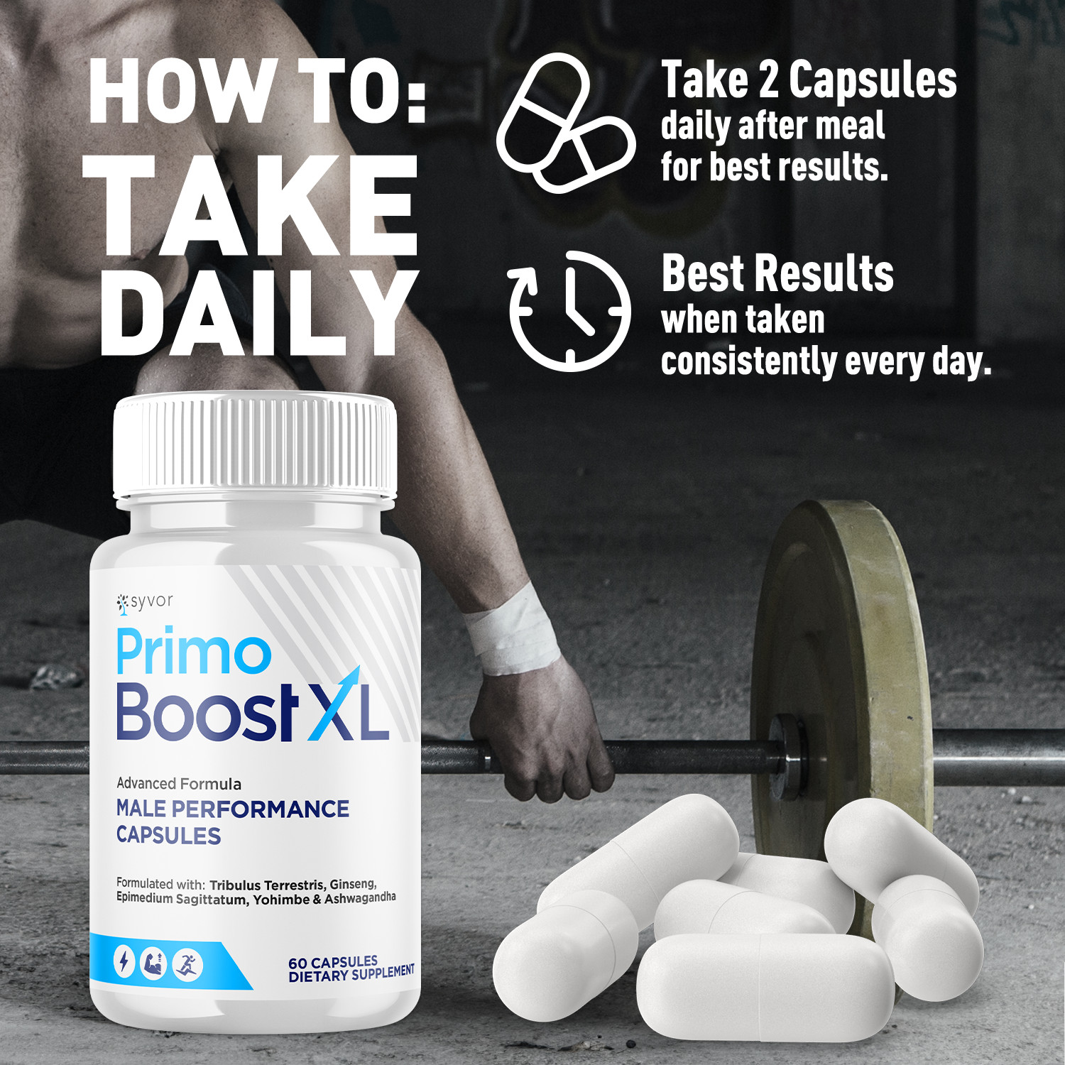 (1 Pack) Primo Boost XL Advanced Male Pills PrimoBoost XL Supplement 60 Capsules
