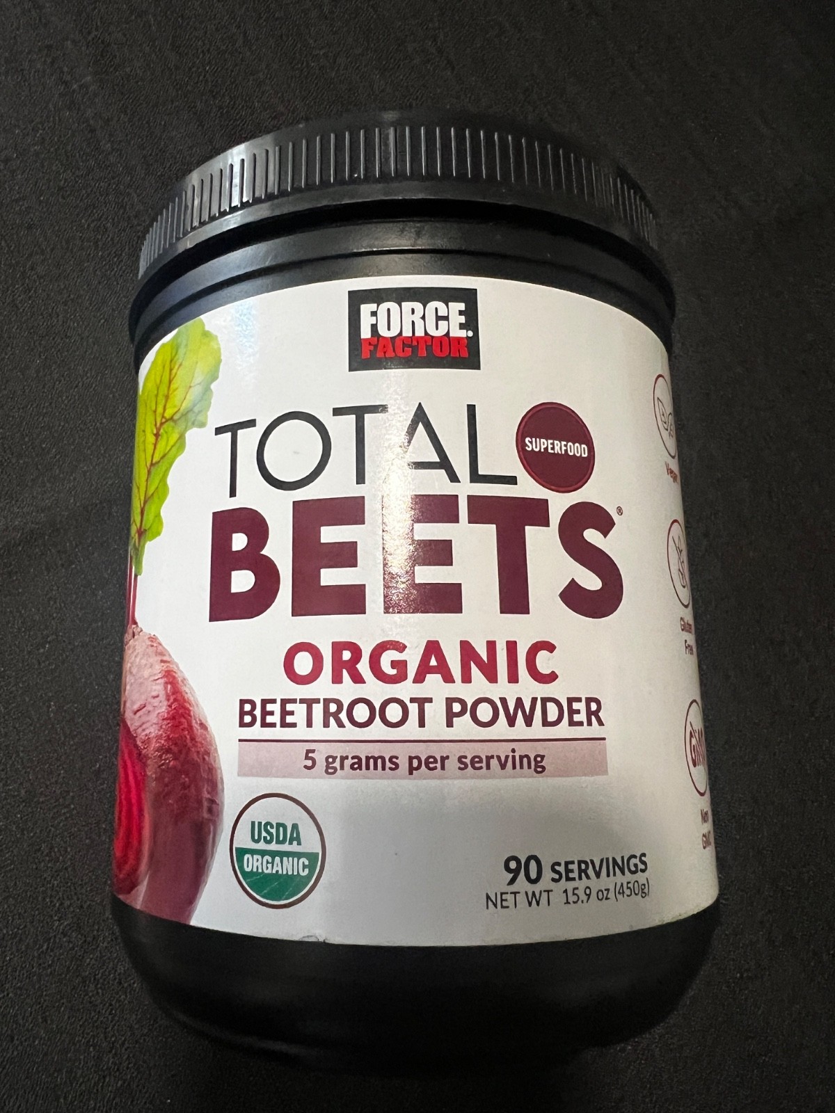 Force Factor Total Beets Organic Beetroot Powder Superfood Non-GMO & Vegan