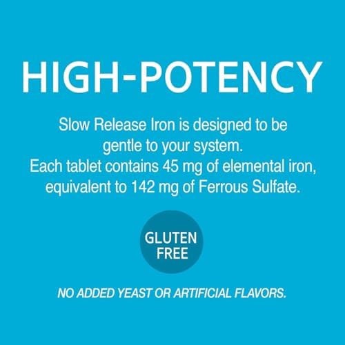 21st Century Slow Release Iron Tablets, 60 Count (Pack of 3)