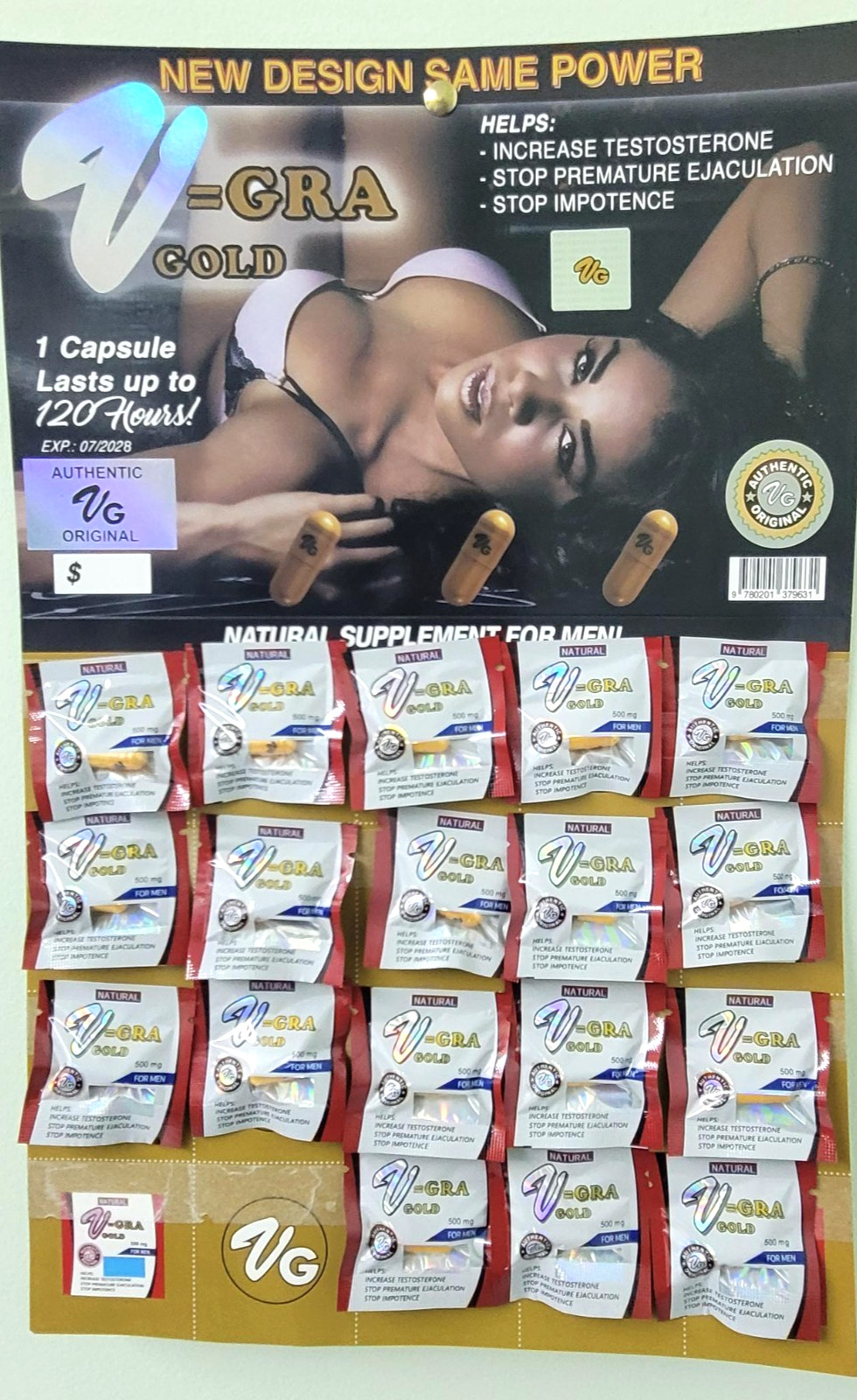 VG — V= GRA gold natural supplement for men – 20 COUNT – EXP 7/2028