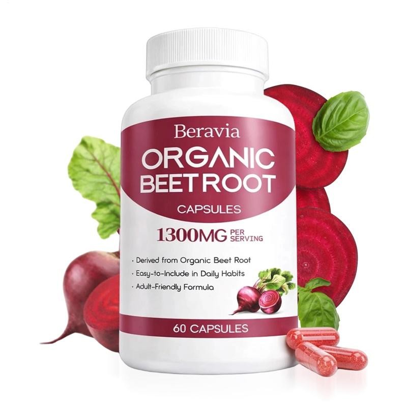 Beravia Organic Beet Root Capsules, Purely Natural, Non-GMO 60-Counts