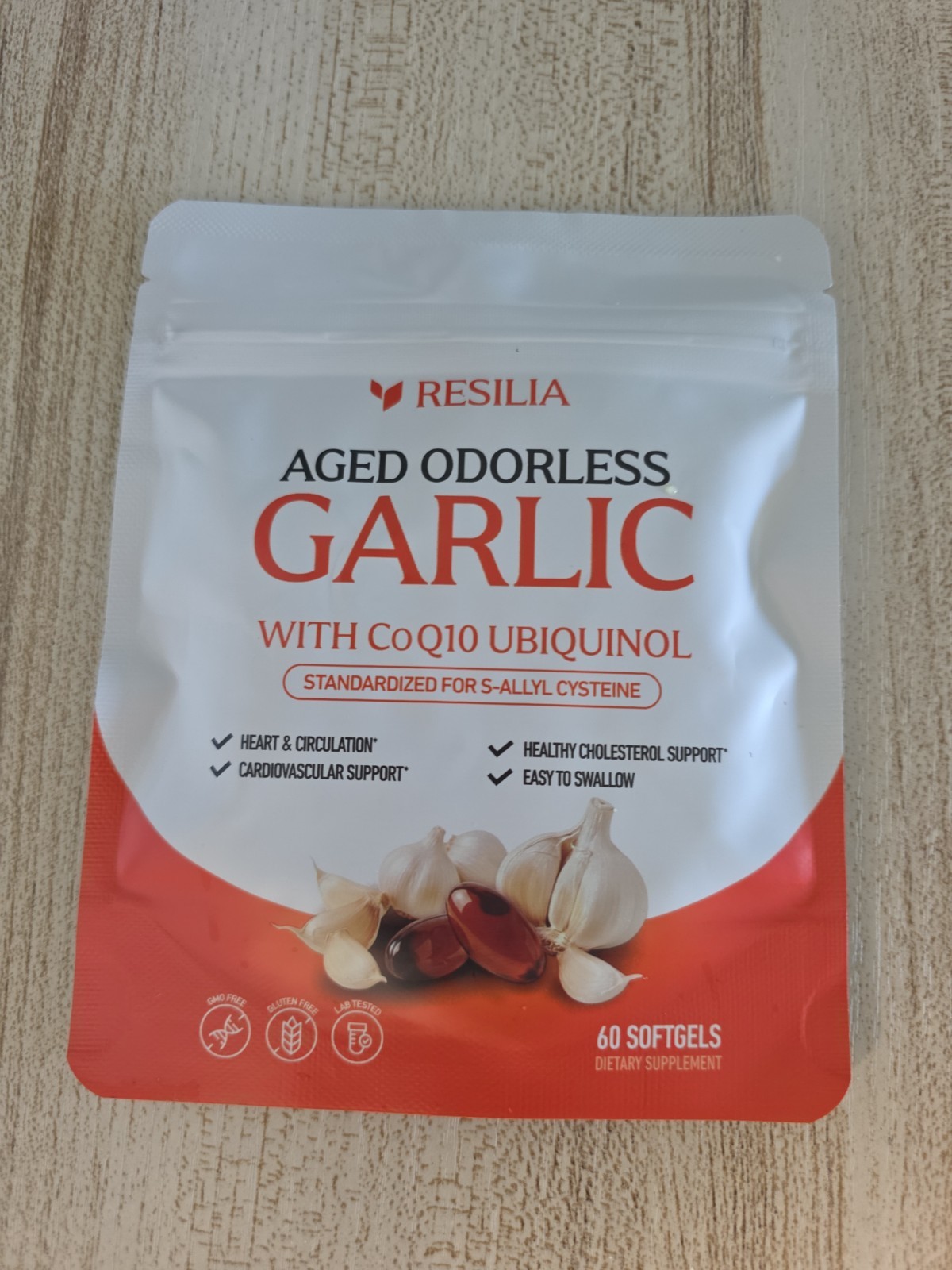Resilia Garlic Extract 600mg Softgels (60 Count) – Odorless Aged Garlic Extra…