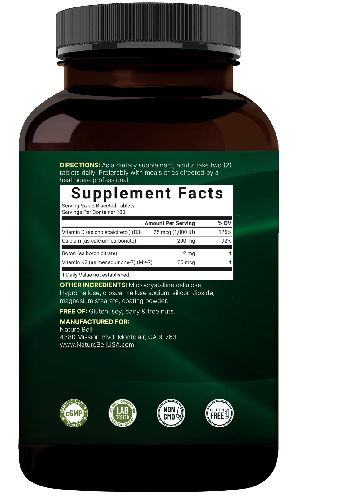 Calcium 1,200 mg Per Serving with Vitamin 360 Count (Pack of 1)