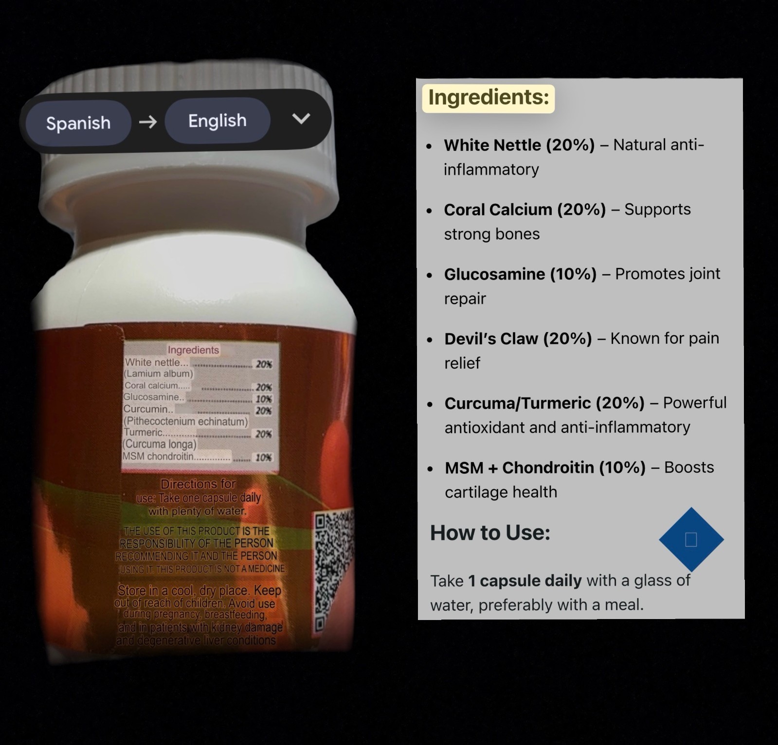 Ort-Flx 1 pack @ 30 Capsules in bottle (sometimes called Orti-Flex)