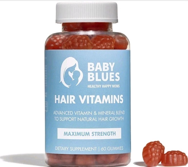 Baby Blues Postpartum Hair Loss Vitamins Passion Fruit Gummies Biotin Collagen