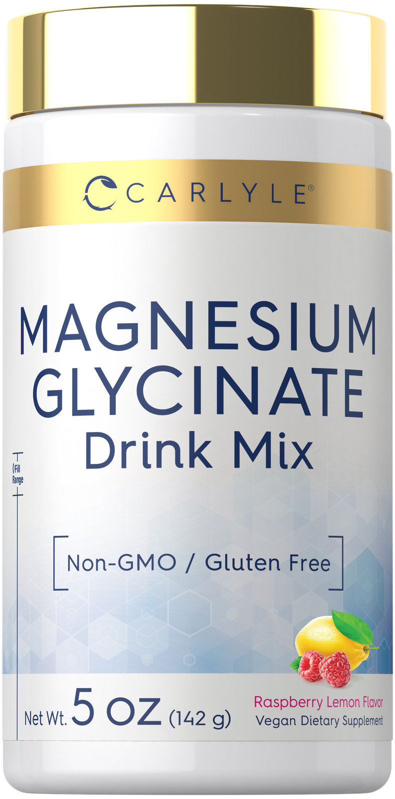 Magnesium Glycinate Drink Mix | 5oz Powder | Raspberry Lemon Flavor | by Carlyle