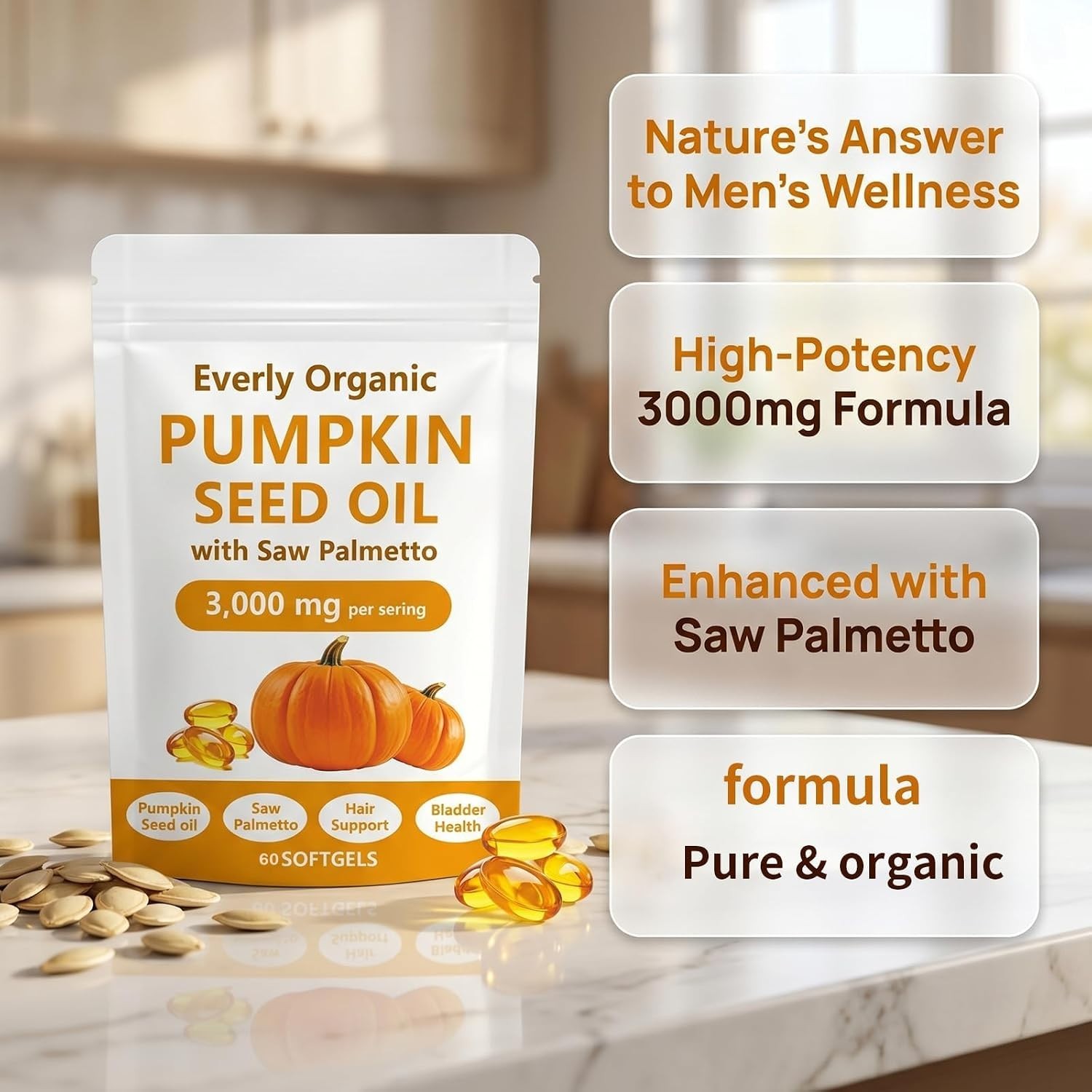 Everly Pumpkin Seed Oil with Saw Palmetto – Everly Pumpkin Seed Oil – Cold Press