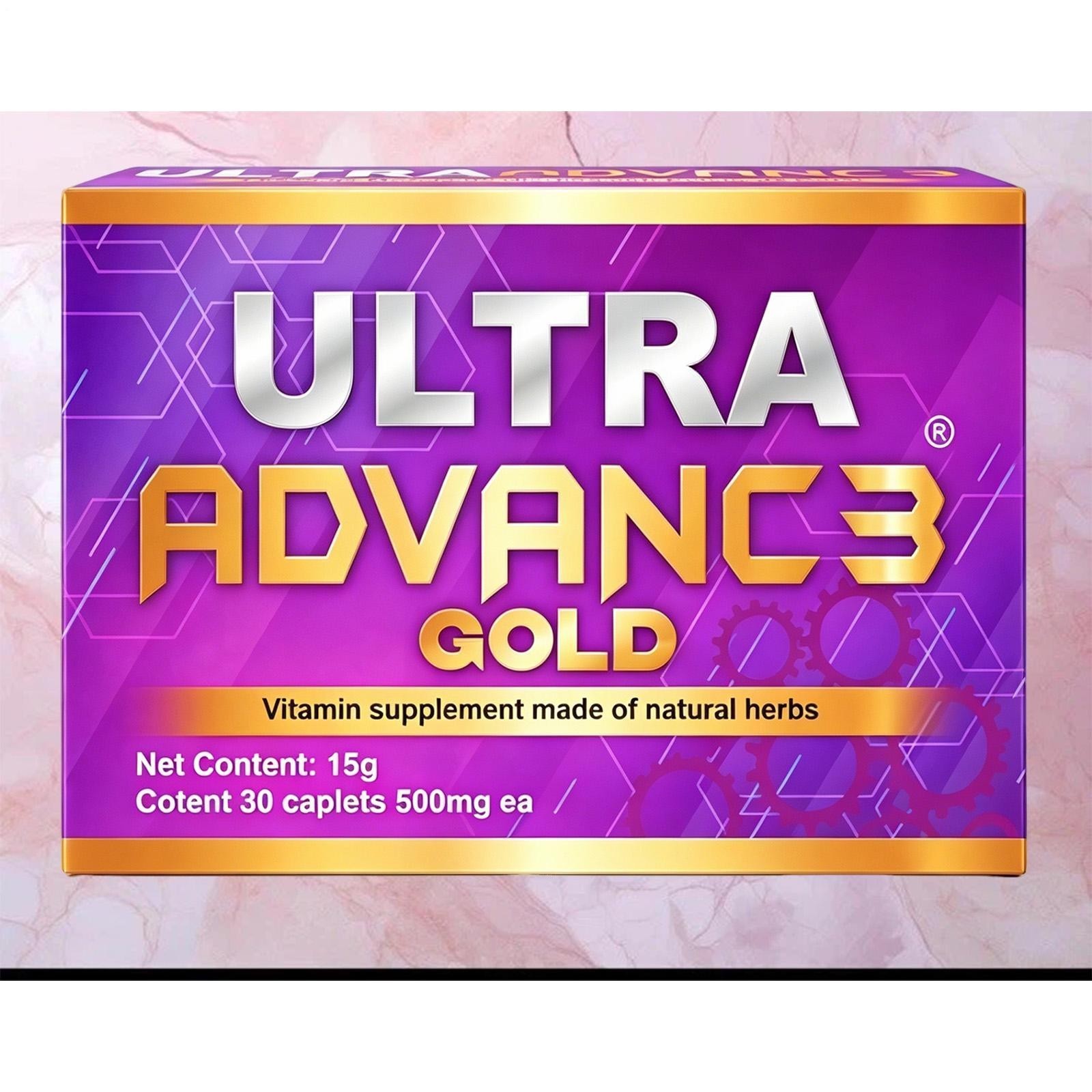 3 Pack Ultra Advance Vitamin & Mineral Supplement 30 Capsules 500 Mg New6e