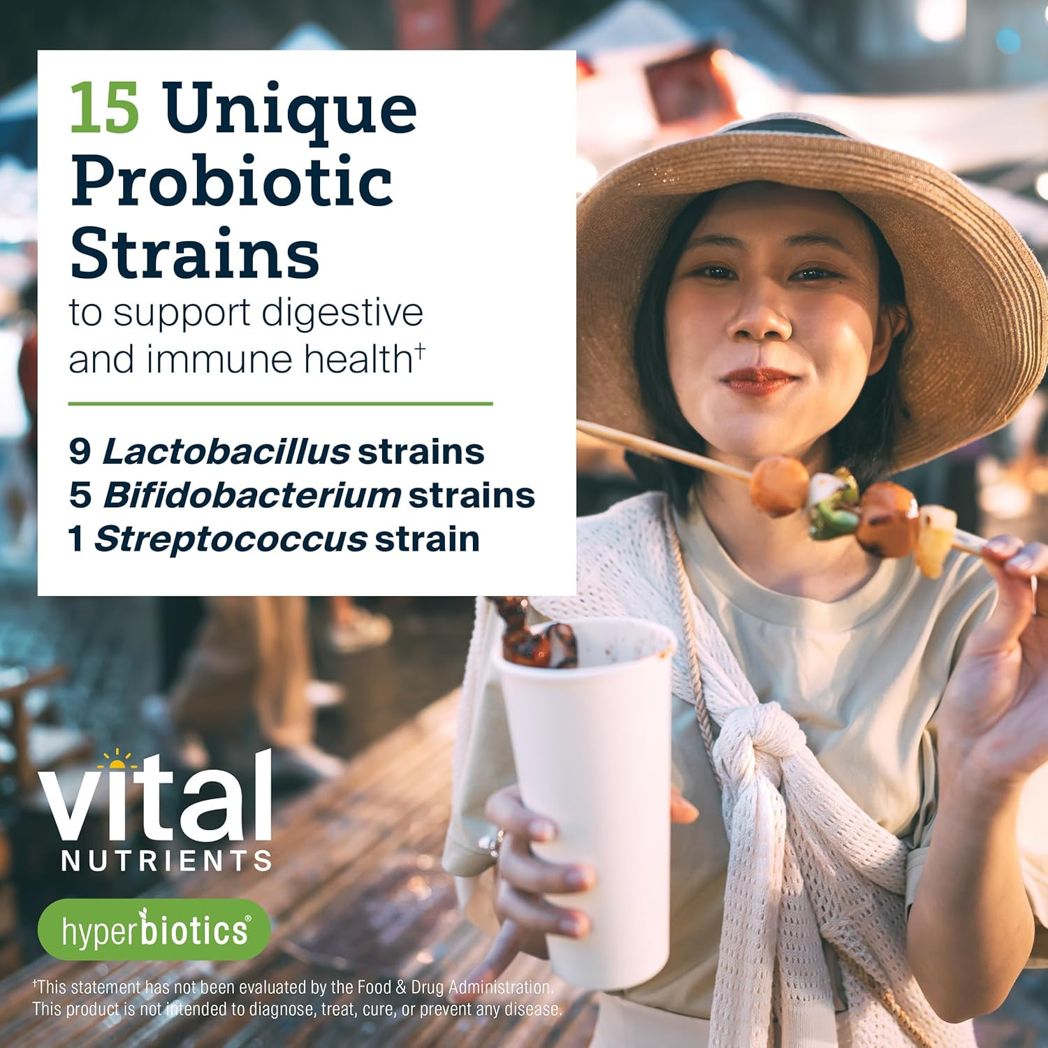 Hyperbiotics Vital Nutrients Pro-15 Prebiotics and Probiotics for Women and Men