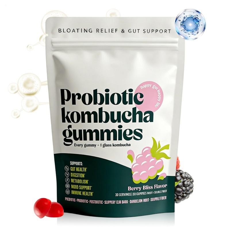 Fiber Supplement, Probiotics, Postbiotics, Probiotic Kombucha Gummy – Prebiotics
