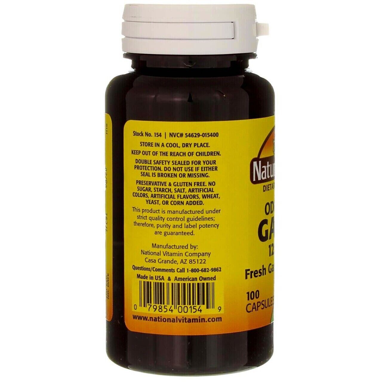 Nature’s Blend Odorless Garlic Capsules 1250 mg 100 Ct