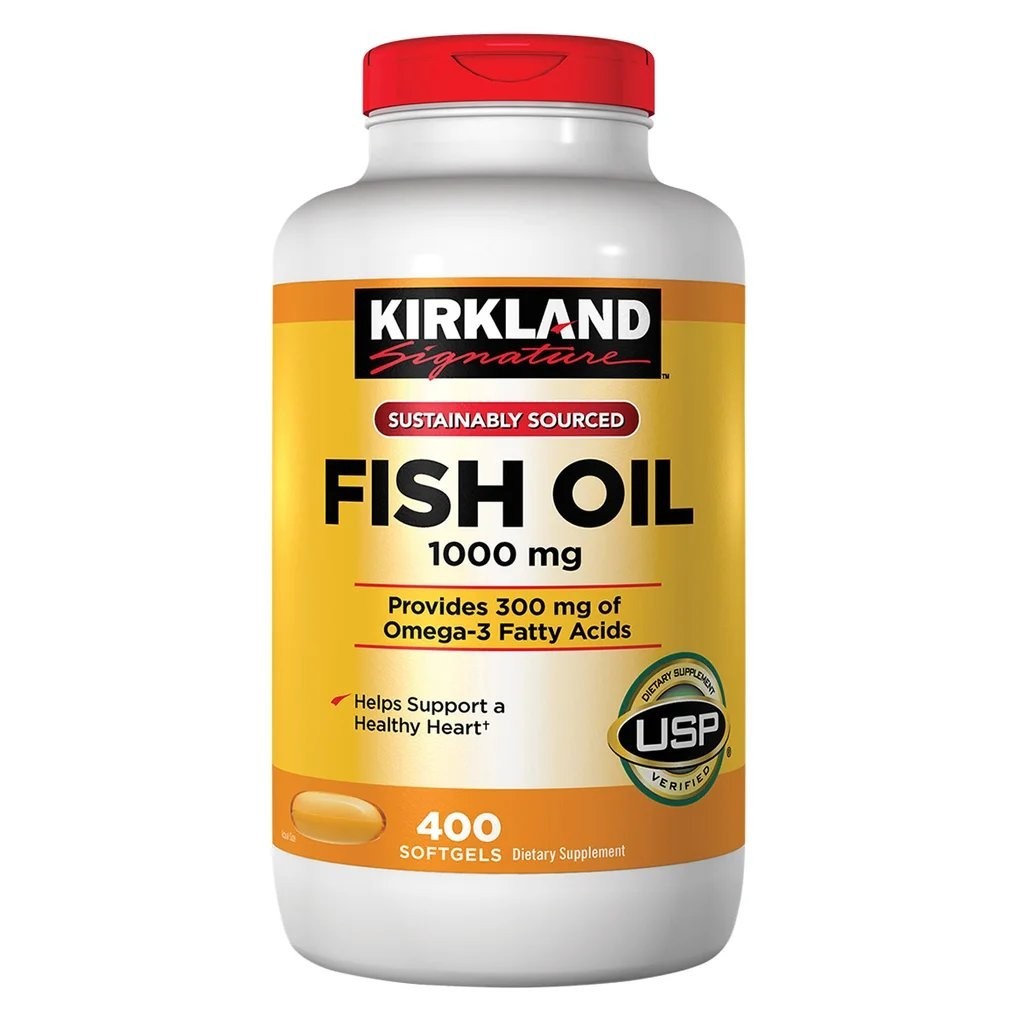 Kirkland Signature Fish Oil 1000 mg Supports Healthy Heart 400 Softgels