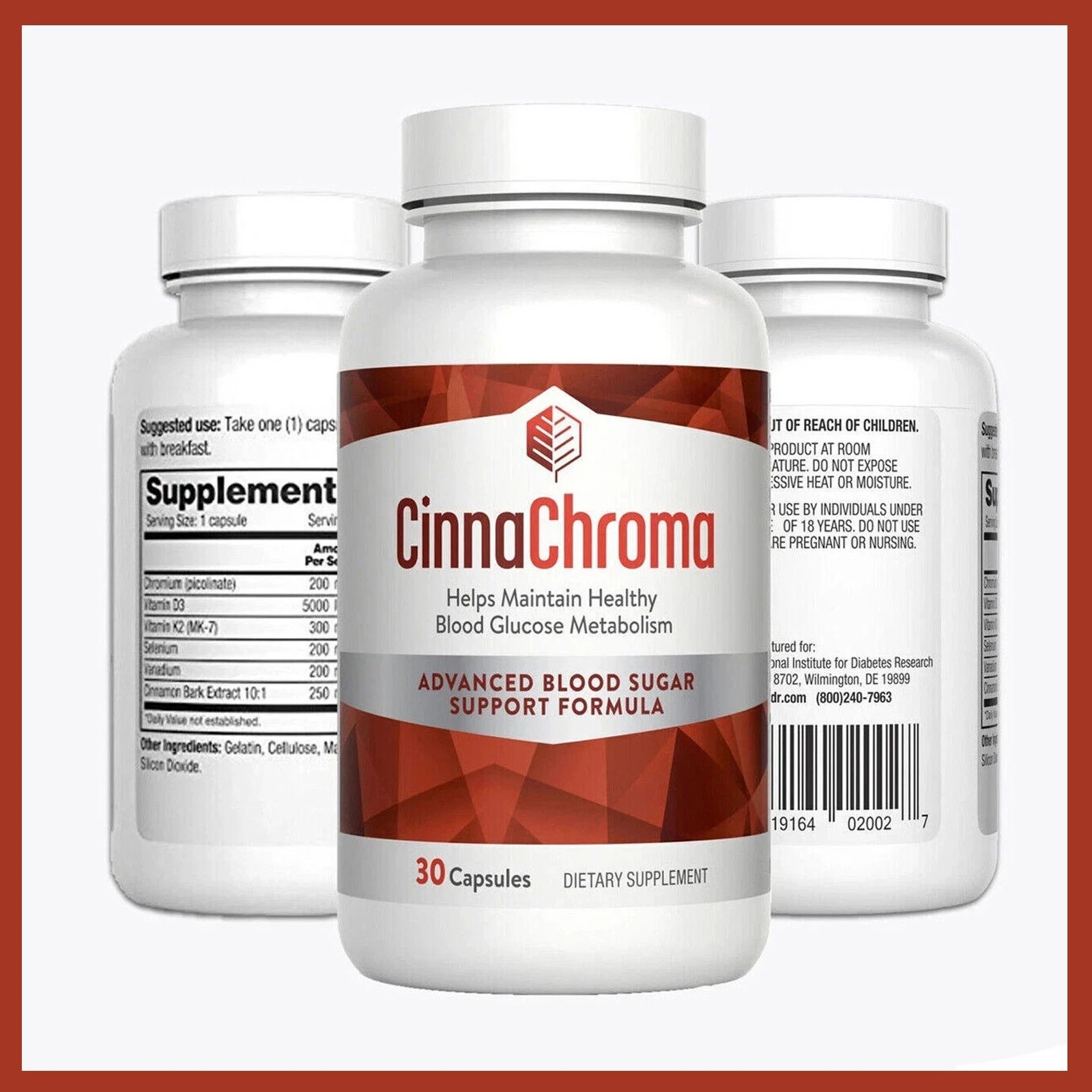 Pack 3 Barton Nutrition CinnaChroma Advanced Blood Sugar Support 30 Caps