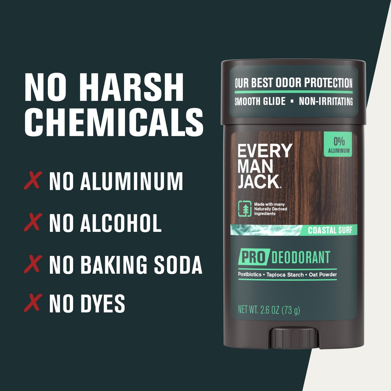 Every Man Jack Men’s Pro Deodorant – 48-Hour Odor 2.6 Ounce (Pack of 1)