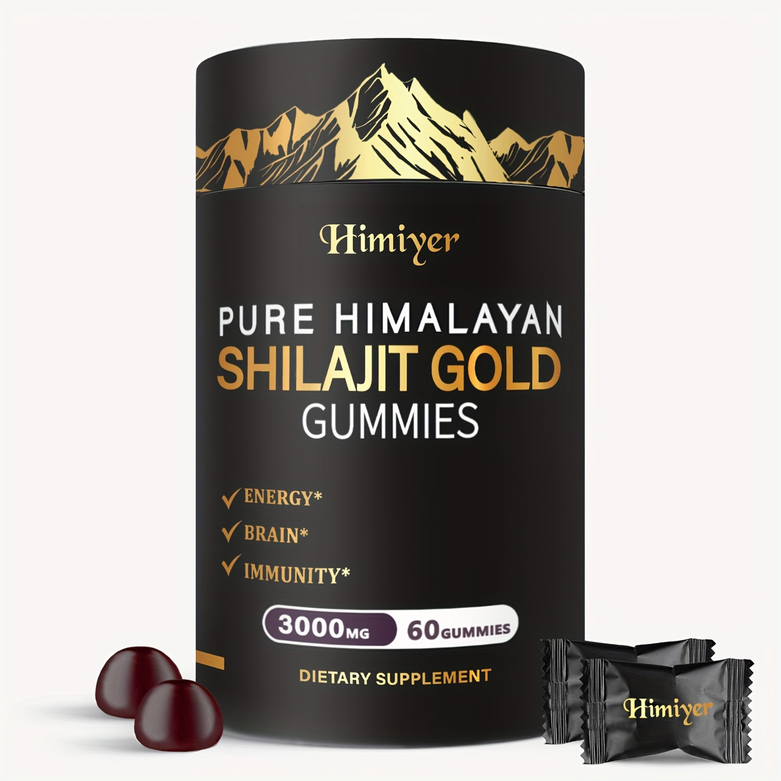 Pure Shilajit Gold gummies- 3000mg Ginger Ginseng Ashwagandha Multi Mineral
