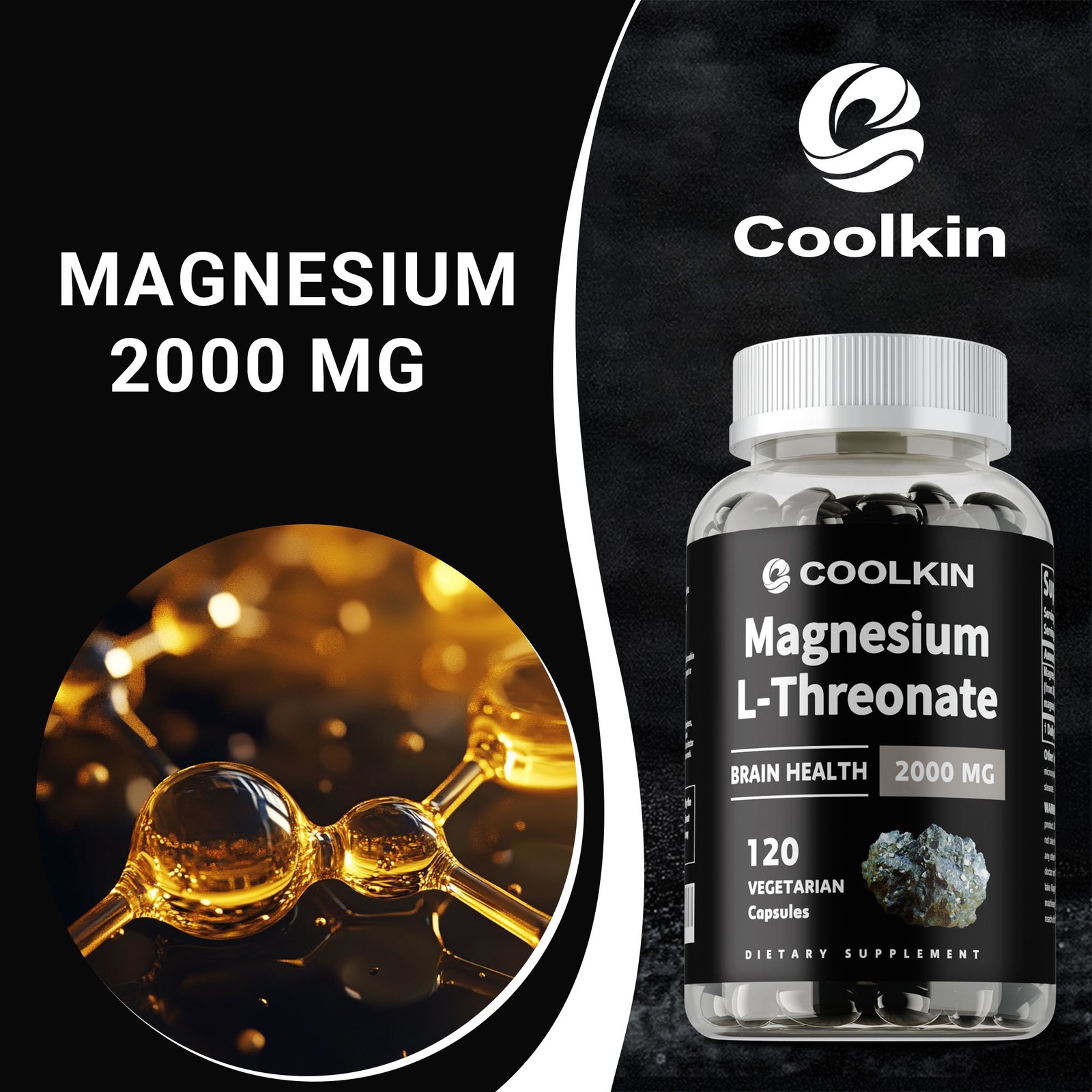 Magnesium L-Threonate 2000mg- High Absorption Brain & Nervous System Health