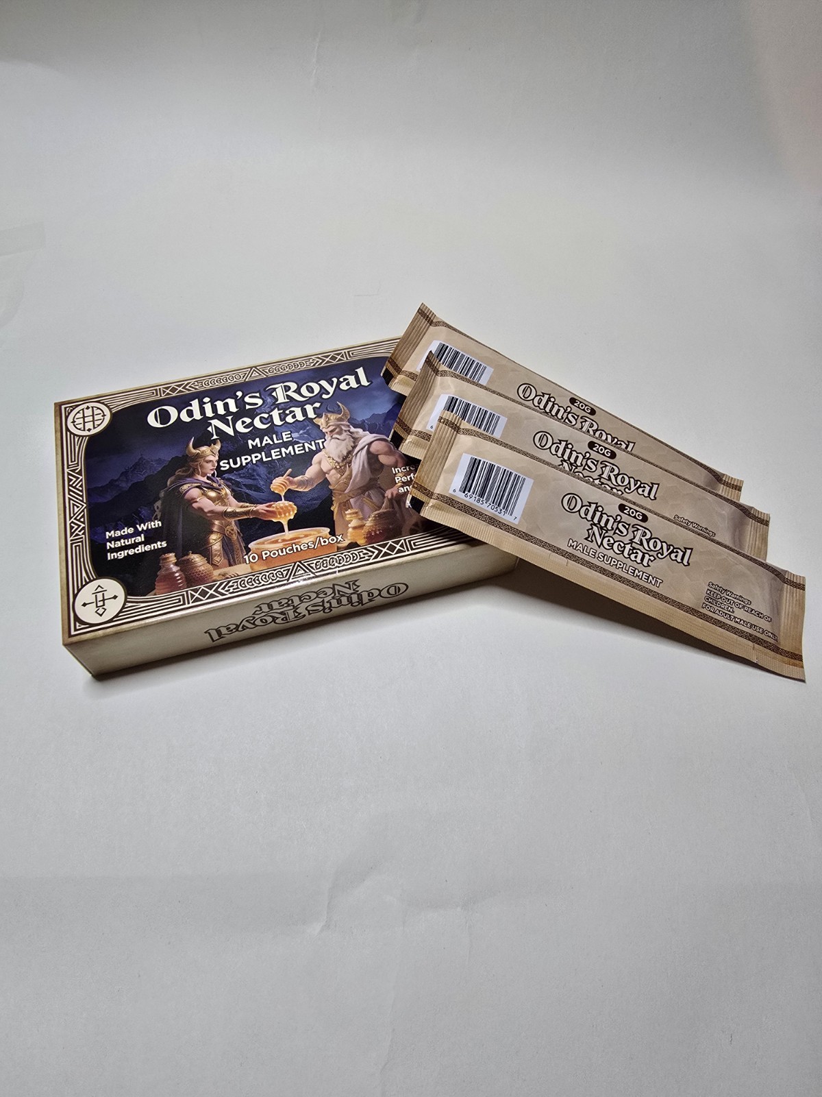 Odin’s Royal Nectar Men’s Energy Support Supplement, Natural, 10 Pouches/Box