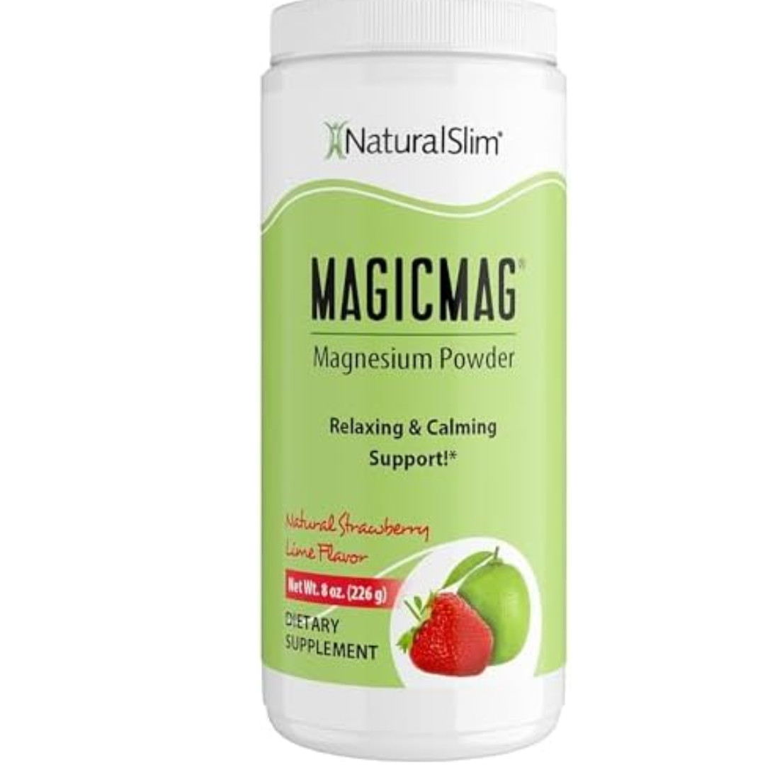 NaturalSlim MagicMag Magnesium Citrate Powder, Strawberry Lime, 8oz