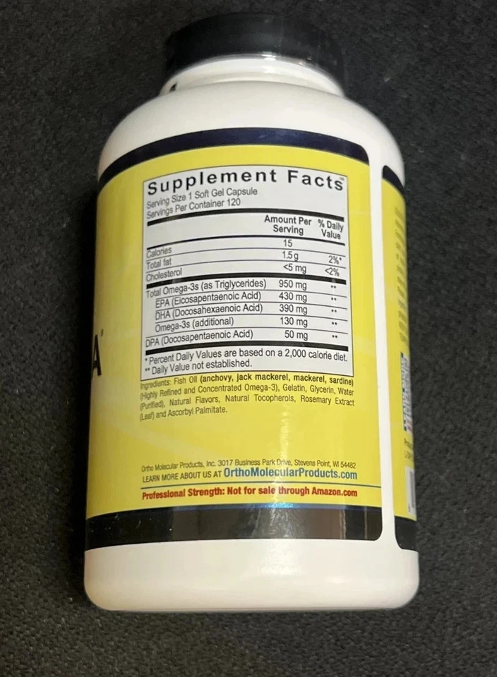 Ortho Molecular Products Orthomega Softgels – 120 Count