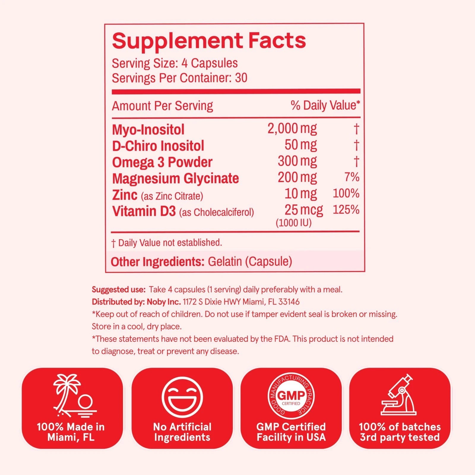 Peach Perfect Inositol Multivitamin Capsules – Myo-Inositol D-Chiro