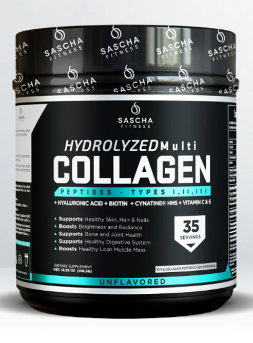 Hydrolyzed Multi Collagen Sascha Fitness. Colageno Sasha Best Seller. Fast Ship