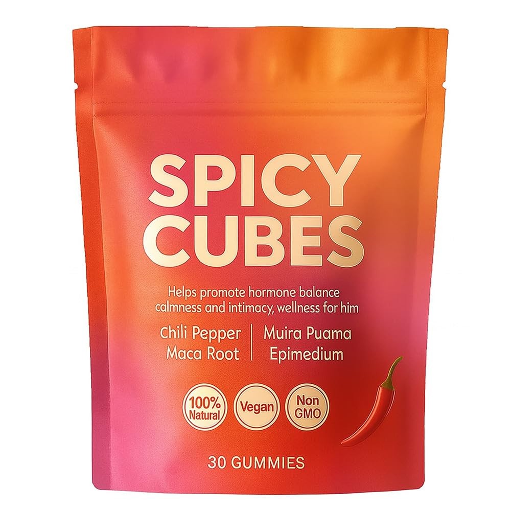 1~5 Bag Spicy Support Hot Peach Gummies Cubes for Calm and Relaxation 30 Gummies