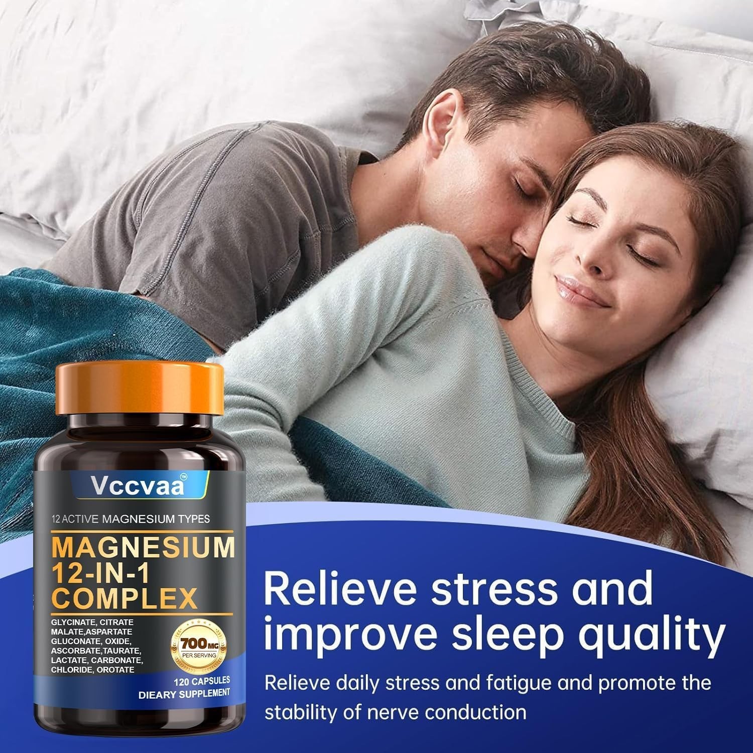 Magnesium Complex 700mg – 12-in-1 Supplement 120 Count (Pack of 1)