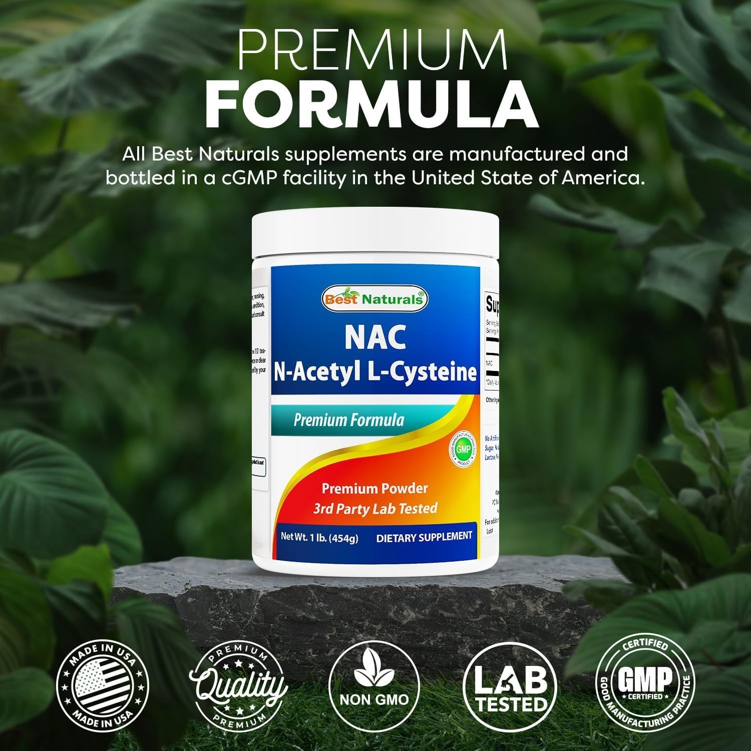 Pure N-Acetyl L-Cysteine (NAC) Powder – 1LB Gluten-Free Antioxidant Supplement