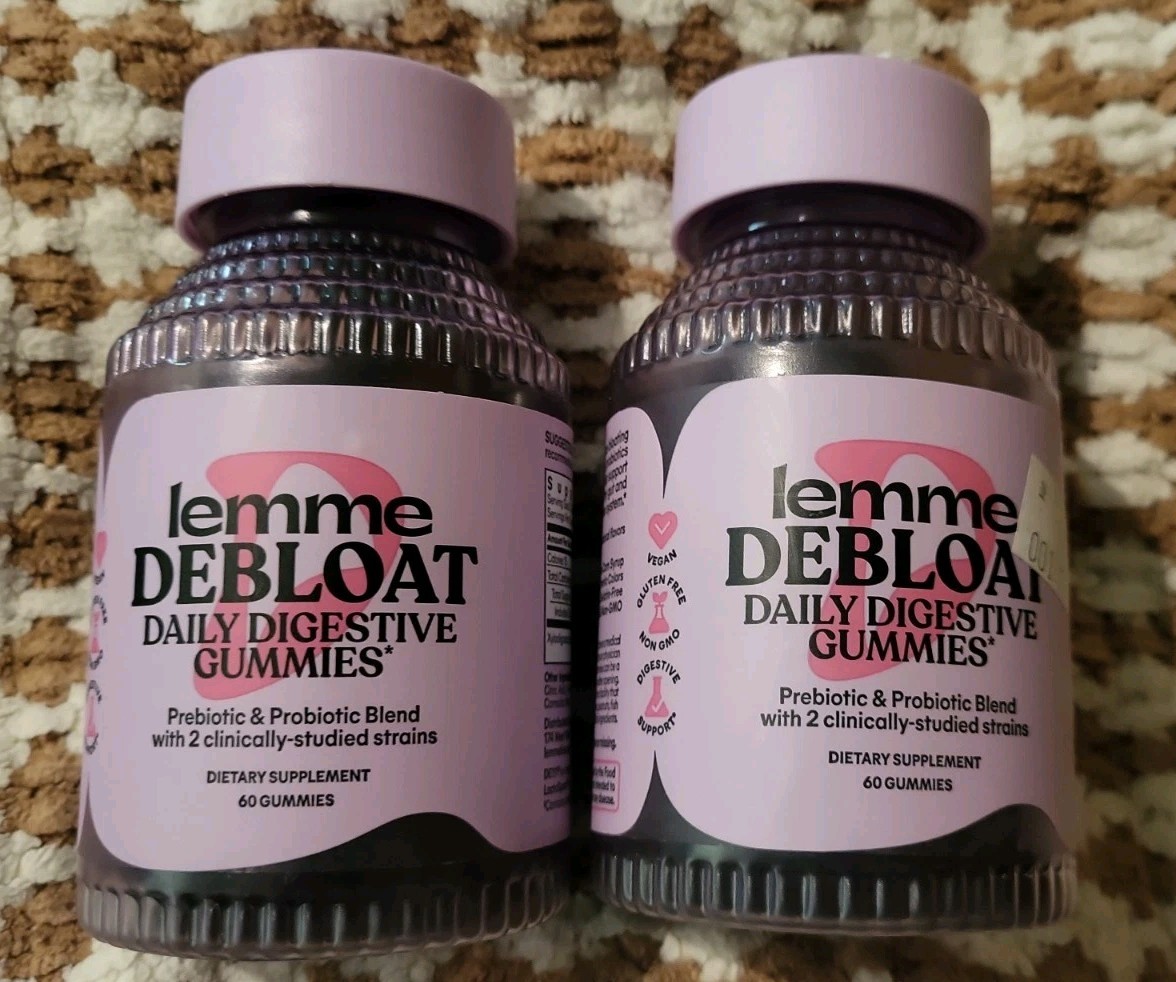 2 Lemme Debloat Daily Digestive (60 Gummies Each) ●READ DATE