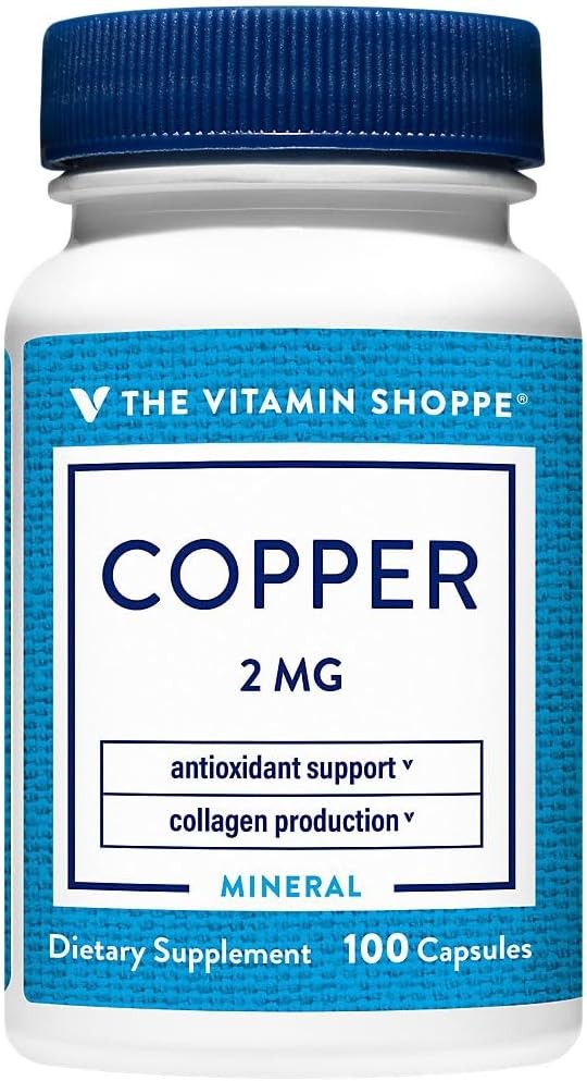 The Vitamin Shoppe Copper 2 mg Capsules, Essential Trace Mineral Supplement for