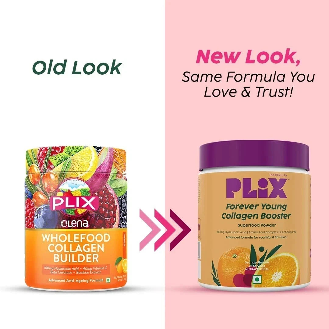2 x Plix Collagen Supplement 200gm Powder For Skin Elasticity in Orange Flavor