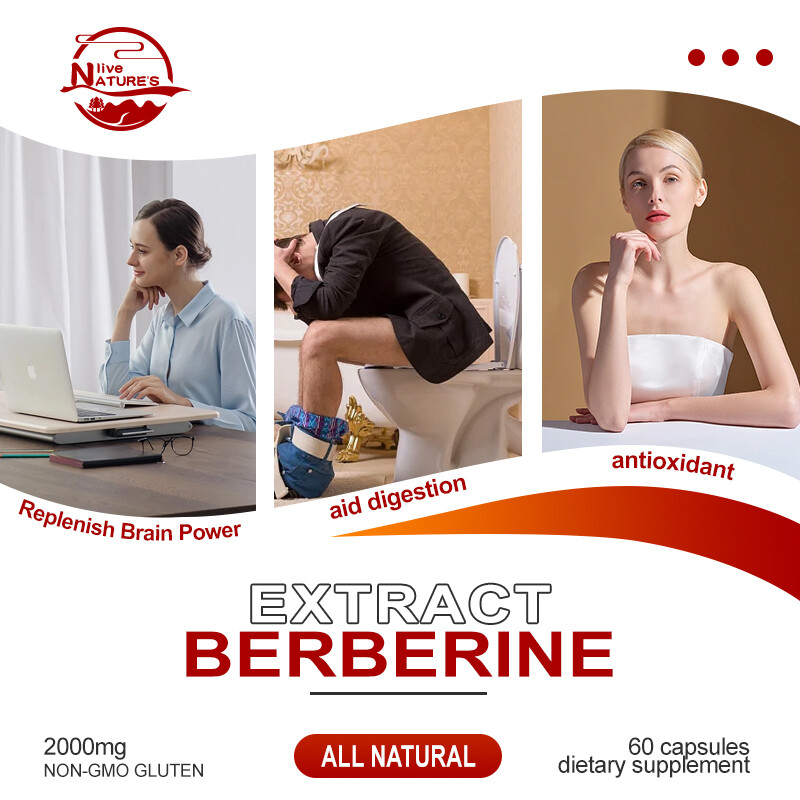 Berberine HCL 1200mg Cholesterol Blood Sugar Health General Wellness 60/120 Pcs