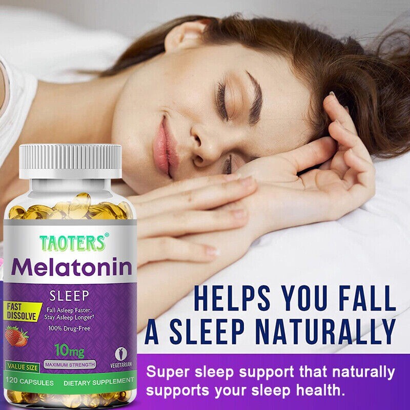 Melatonin 10 Mg, 30/60/120 Capsules – 10 Mg Per Serving, Non-GMO, Free Shipping