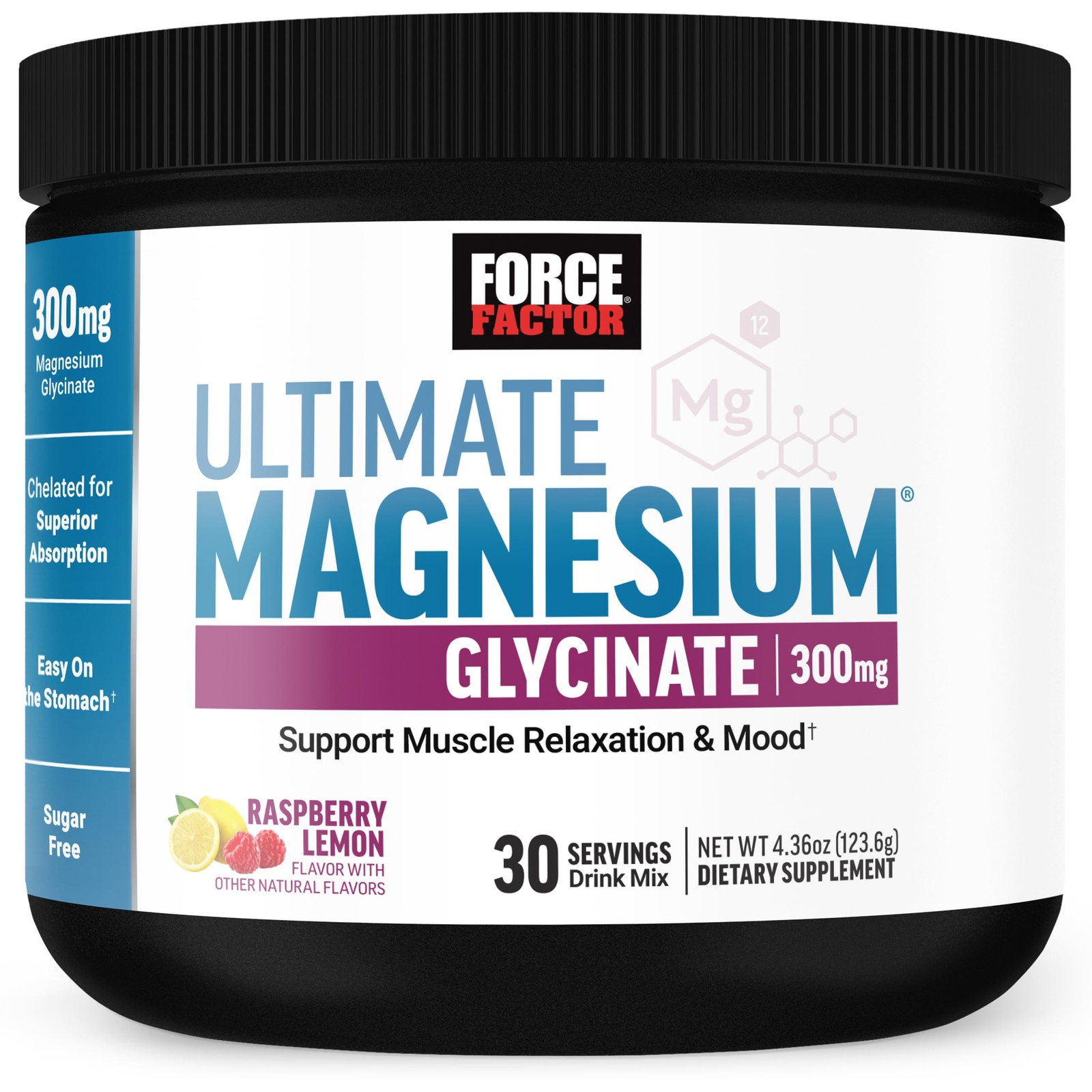 Force Factor Ultimate Magnesium Glycinate Powder 4.36 Ounce (Pack of 1)